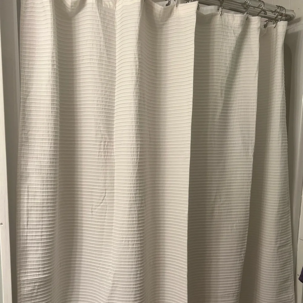 Ivory Shabby Chic Layered Shower Curtain 72”